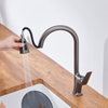Single Hole Pull Down Kitchen Faucet Brass Deck Mounted Sink Kitchen Mixer With Sprayer 