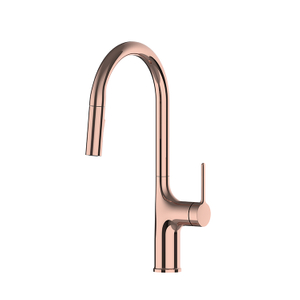 Brass Pull Down Spring Kitchen Mixer New Arrival Rose Gold Deck Mounted Hot and Cold Water Faucet 