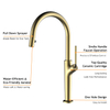 Modern Gold Single Handle Deck Mounted Pull Down Sprayer Sink Kitchen Faucet