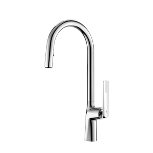 Commercial Chrome Kitchen Faucet Single Lever Single Handle Hot and Cold Water Brass Sink Mixer 