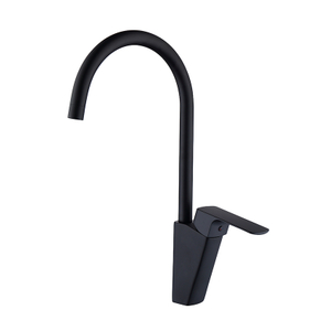 China Supplier Durable Matt Black Brass Kitchen Faucet Single Handle Deck Mounted Sink Mixer Tap
