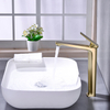 Popular Brushed Gold Tall Vessel Sink Bathroom Faucet Single Hole Lavatory Basin Vanity Mixer Tap