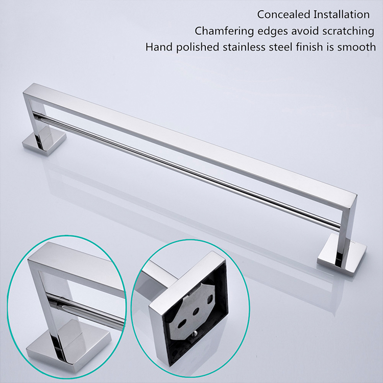 Stainless Steel Chrome Double Towel Bar Bathroom Accessories Towel Rail 