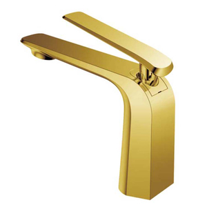 Copper Titanium Gold Basin Mixer Single Handle Bathroom Faucet Deck Mounted One Hole Water Tap