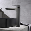 Modern Deck Mounted Single Handle Matt Black Bathroom Basin Faucet Wash Mixer Tap