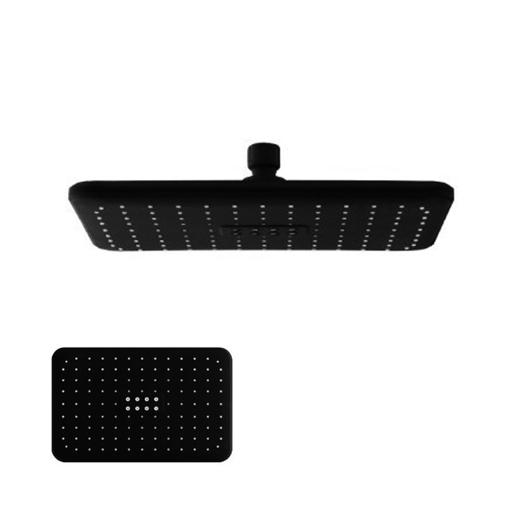 Amazon Hot Sale Modern Rectangle Ceiling ABS Rainfal Black Bathroom Shower Head