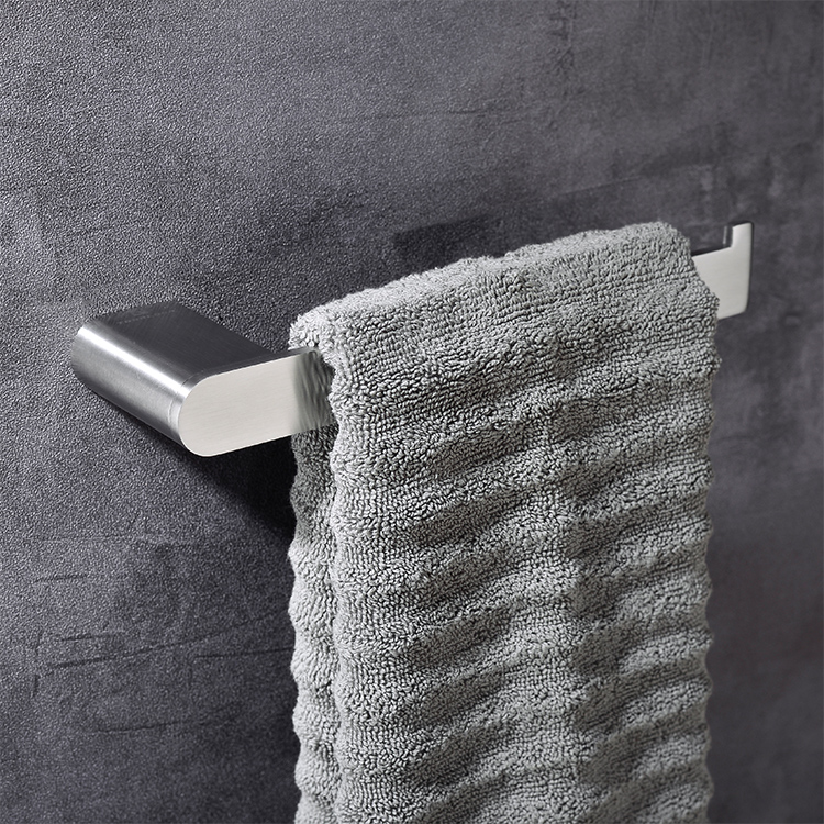2021 New Design Wall Mounted Stainless Steel Bathroom Gun Black Towel Bar Single Towel Holder