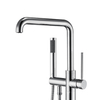 Hot and Cold Water Brass Chrome Freestanding Tub Faucet Filler Shower Bathtub Mixer