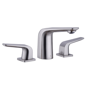 2 Handle Heavy-duty Copper Widespread Vanity Sink Faucet Brushed Nickel Bathroom Basin Faucet