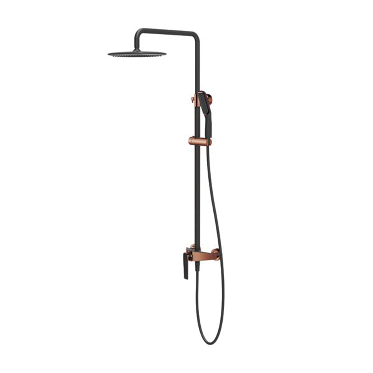 Matte Black Design Bathroom Shower Set Double Functions Wall Mounted Shower Faucet