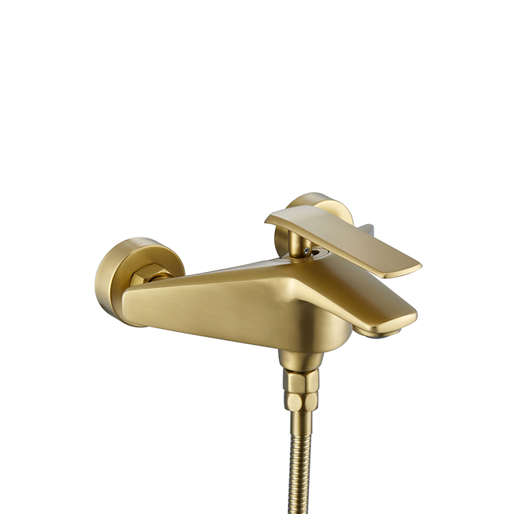 Guangdong 2021 New Design Wall Mounted Brass Gold Bathroom Shower Mixer Tap Bathtub Faucet