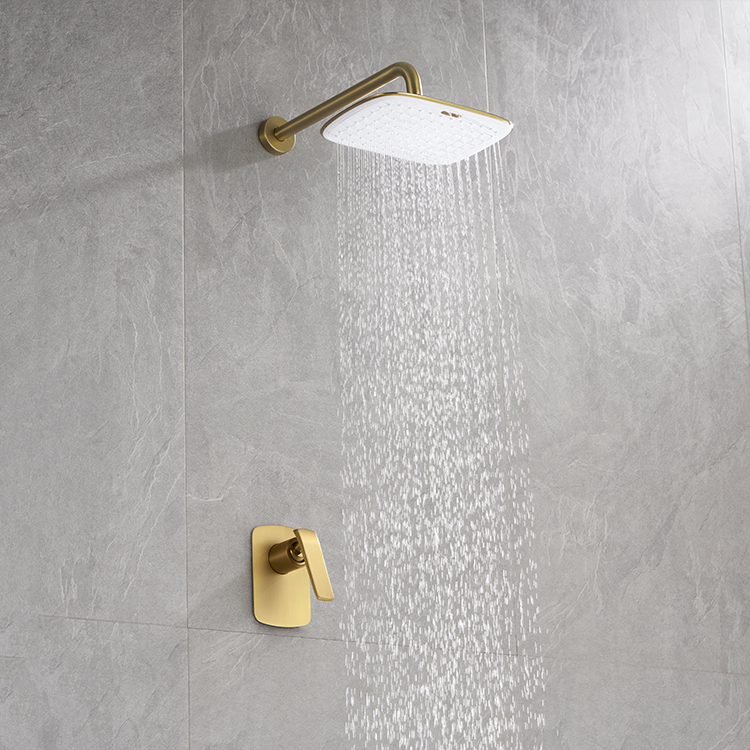 2021 New Design Wall Mounted Single Handle Gold Shower Mixer Tap Concealed Shower Faucet for Bathroom