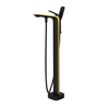 High Quality Floor Mounted Black And Gold Bath Mixer Taps Bathroom Freestanding Bathtub Faucets