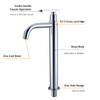 2023 New Design Chrome Basin Cold Tap Single Lever One Hole Brass Tall Bathroom Sink Faucet