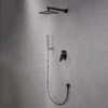 New Design In Wall Mounted Bathroom Rainfall Shower Set Matt Black Square Rain Shower Set