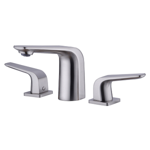 Luxury Dual Handle Brushed Nickel Hot and Cold Water Wash Mixer Tap Bathroom Basin Faucet