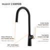 Contemporary Style Chrome and Black Kitchen Faucet Single Handle One Hole Deck Mounted Pull Down Kitchen Sink Mixer