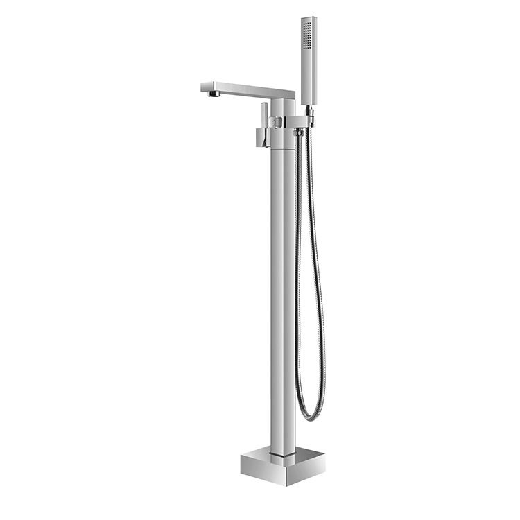New Design Copper Chrome Free Standing Tub Faucet Shower Taps Freestanding Bathtub Mixer