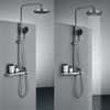 Modern 3 Functions Wall Mounted Rainfall Bathroom Exposed Chrome Shower Faucet Set