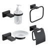Morden Sanitary Ware Brass Matt Black Washroom Accessory Toilet Bathroom Accessories Set