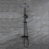 Wall Mounted Brass Matt Black Exposed Bathroom Shower Set Rain Column System Faucet Kits Shower Set