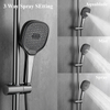4 Functions Copper Gun Grey Rainfall Bathroom Shower Faucet Set New Design Thermostatic Shower Set