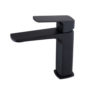 Contemporary Black Bathroom Sink Faucet Brass Single Handle Hot And Cold Water Mixer Tap 