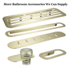 Luxury Hotel Bathroom Accessories Stainless Steel Wall Mounted Brushed Gold Bathroom Shelf