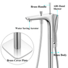 Modern Chrome Floor Free Standing Shower Taps Freestanding Bathtub Faucet Mixer