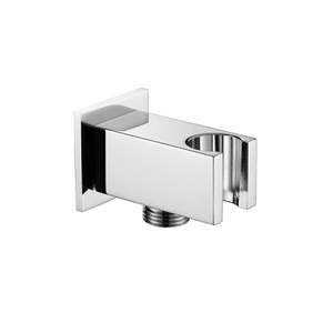 Bathroom Accessories Brass Chrome Square Shape Wall Mounted Shower Head Holder with Outlet