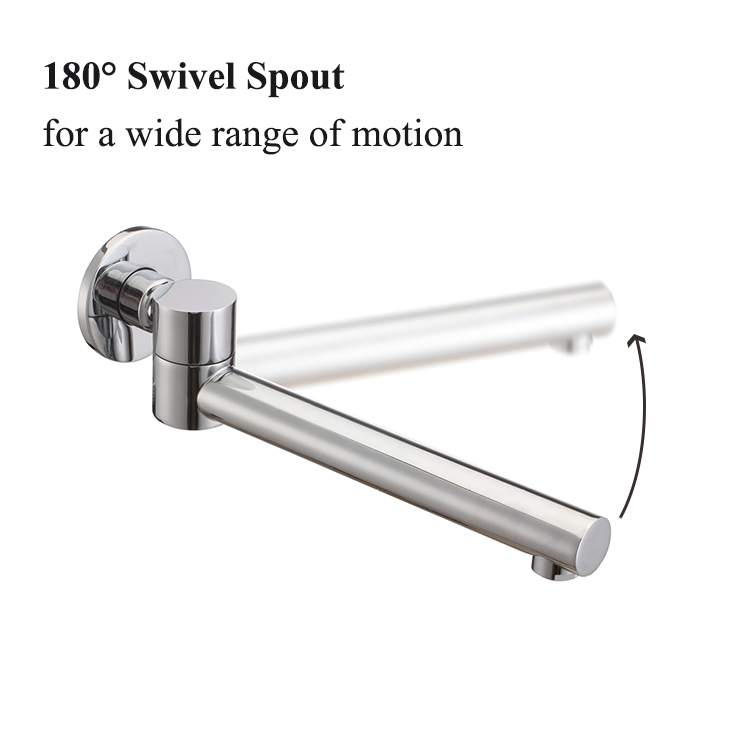 Modern Design Adjustable Bathroom Brass Faucet Spout Wall Mounted Bathtub Mixer Bath Tub Tap