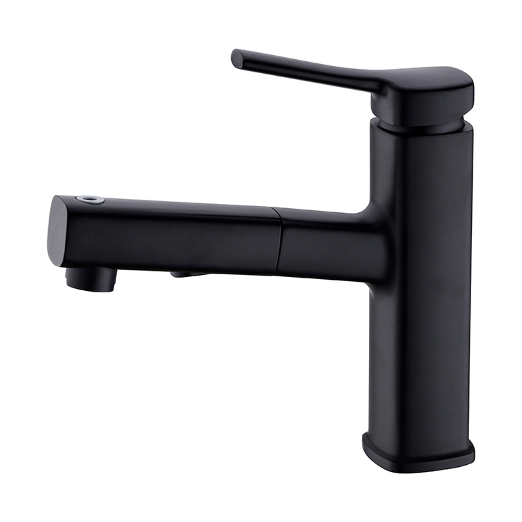 Modern Single Lever Single Handle Deck Mounted Pull Out Sink Mixer Tap Bathroom Basin Faucet