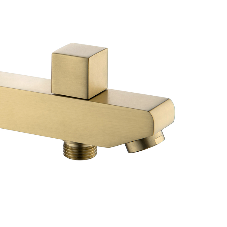 Brushed Gold Bath Tub Spout Soild Brass OEM and ODM Wall Mounted Diverter Faucet Spout