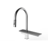 Pull Down Sprayer Sink Commercial Kitchen Faucet 304 Stainless Steel Waterfall Hot and Cold Water 