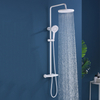 New Design Brass Bathroom Shower Faucet Set White Hot and Cold Water Rainfall Exposed Thermostatic Shower Set
