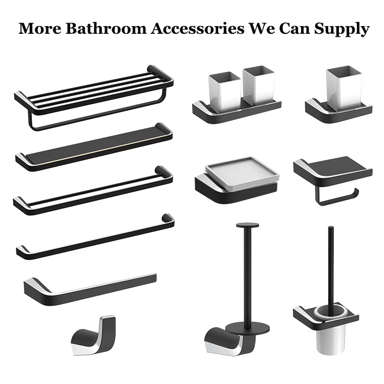 Wholesale Bathroom Double Towel Bar Holder Brass Wall Mount Towel Rail Rod Shower Organization Rack Shelf