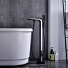 Latest Matte Black And Chrome Freestanding Shower Bath Tub Free Standing Mixer Tap Bathtub Faucet
