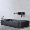 Modern Design Wall Bathroom Faucet Matt Black Brass Wall Mounted Waterfall Mixer Tap 