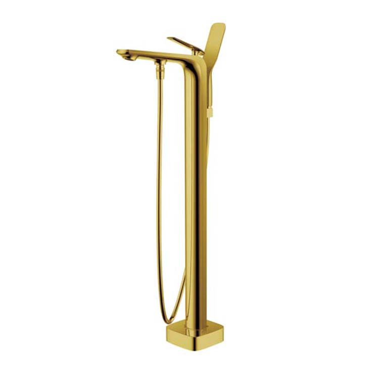 New Arrival Luxury Hotel Bathroom Gold Freestanding Shower Tap Floor Mounted Bath Tub Faucet Bathtub Mixer