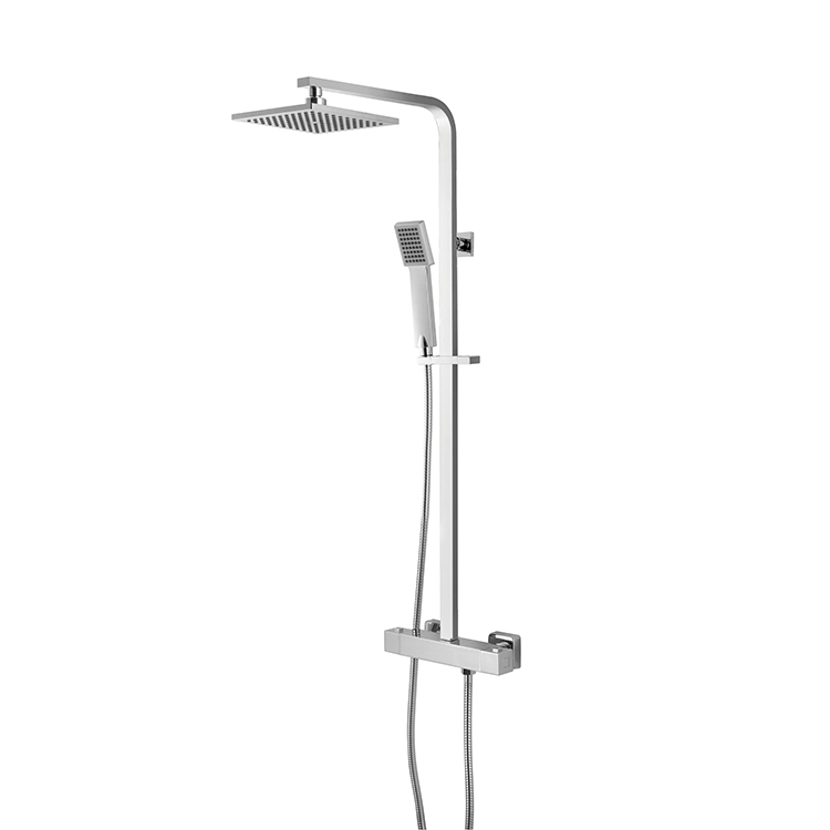 Good Price Chrome Brass Wall Mounted Exposed Rain Shower Mixer Tap Set with Handheld Shower