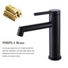 ISO9001 Guangdong Factory Round Deck Mounted Single Lever Single Handle Basin Mixer Matte Black Bathroom Faucet