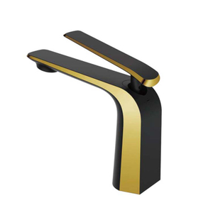 Contemporary Style Black Titanium Gold Bathroom Basin Faucet Brass Water Lavatory Mixer Tap