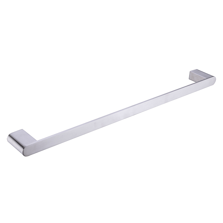 Amazon Hot Selling Hotel Style 304 Stainless Steel Bathroom Accessories Wall Mounted Brushed Nickel Single Towel Rack Bar