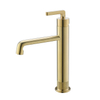 Guangdong Supplier Brushed Gold Single Handle Wash Basin Brass Faucet Bathroom Tap