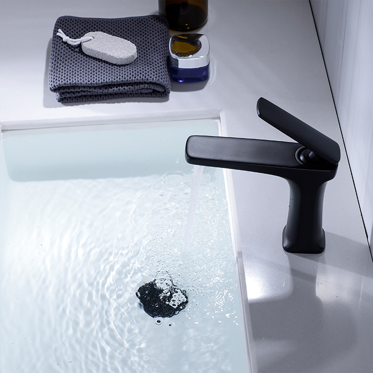 2021 Modern Matt Black Single Handle Hot And Cold Water Wash Mixer Tap Bathroom Basin Faucet