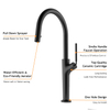 Hot and Cold Water Black Pull Out Sprayer Kitchen Faucet New Design Single Lever Sink Mixer 