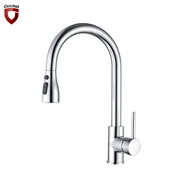 Copper Pull Down Sprayer Kitchen Faucets Good Quality Single Handle Deck Mounted 