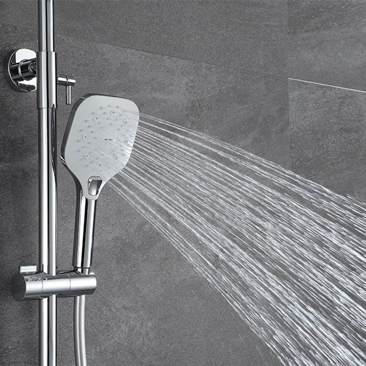 10 Inch Chrome Shower Head with Handheld Spray Wall Mounted Rainfall Bathroom Shower Faucet Set