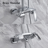 High Quality Brass Wall Mounted Chrome Bathroom Rainfall Shower Faucet Set