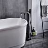 Latest Matte Black And Chrome Freestanding Shower Bath Tub Free Standing Mixer Tap Bathtub Faucet